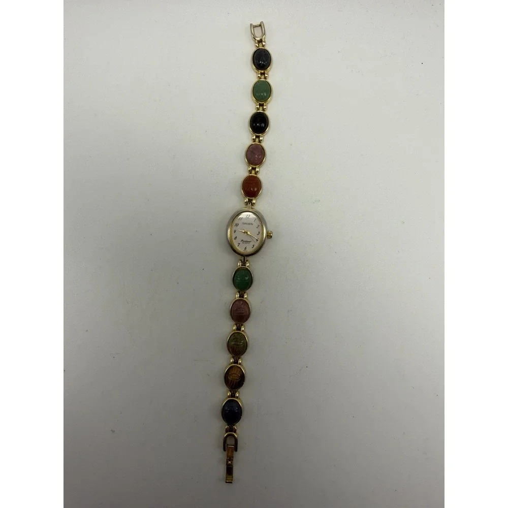 Gruen Precision 358-902.105 New Battery Scarab Beetle Ladies Watch 19MM 7.25
